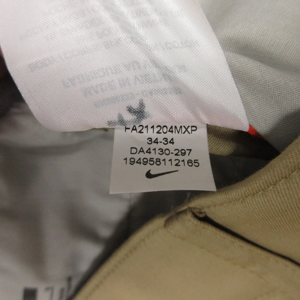 Nike Pants Mens 34x34 Beige Khaki Par Drifit Slim UV Golf Chinos Performance EUC